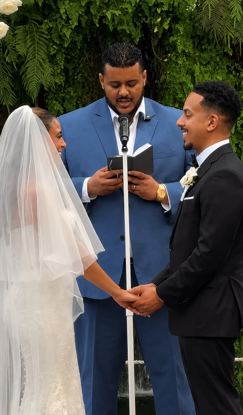 Ramon Cabral officiating a wedding ceremony